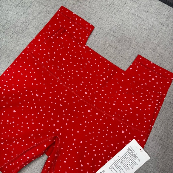 Lululemon Align High Rise Pant Leggings Red Heart Scatter Dot Print Size 10 NWT - Picture 8 of 12